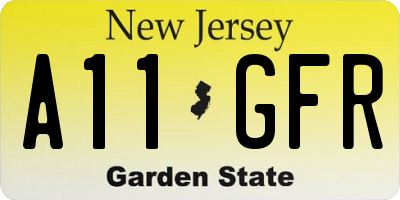 NJ license plate A11GFR