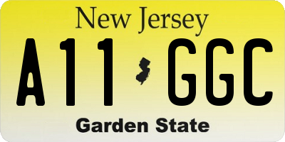 NJ license plate A11GGC
