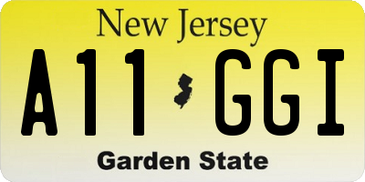 NJ license plate A11GGI