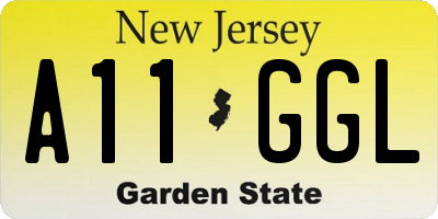 NJ license plate A11GGL