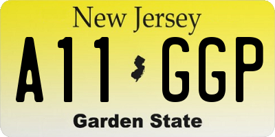 NJ license plate A11GGP