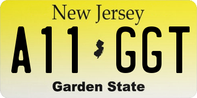 NJ license plate A11GGT