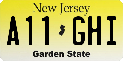 NJ license plate A11GHI