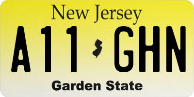 NJ license plate A11GHN
