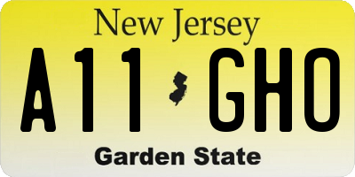 NJ license plate A11GHO