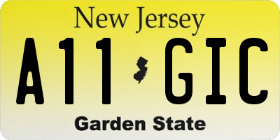 NJ license plate A11GIC