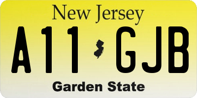 NJ license plate A11GJB