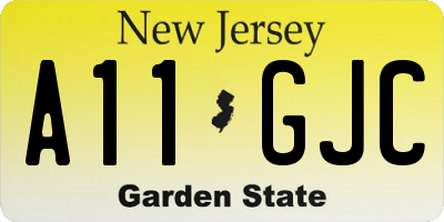 NJ license plate A11GJC