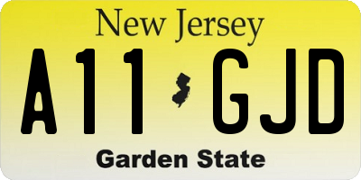 NJ license plate A11GJD