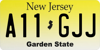 NJ license plate A11GJJ