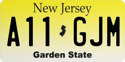NJ license plate A11GJM