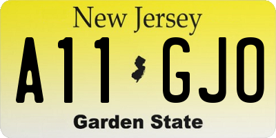 NJ license plate A11GJO