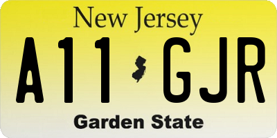 NJ license plate A11GJR
