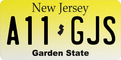 NJ license plate A11GJS