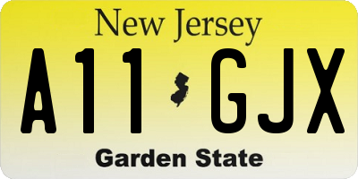 NJ license plate A11GJX