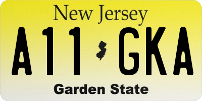 NJ license plate A11GKA