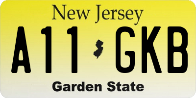 NJ license plate A11GKB