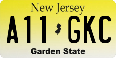 NJ license plate A11GKC