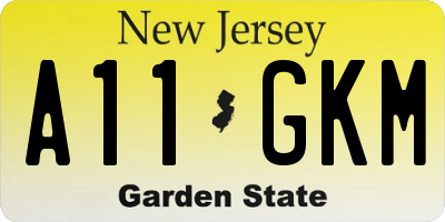 NJ license plate A11GKM