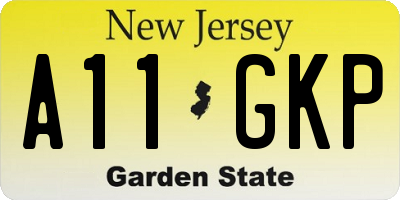 NJ license plate A11GKP