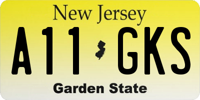 NJ license plate A11GKS