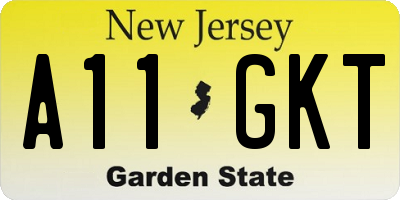 NJ license plate A11GKT