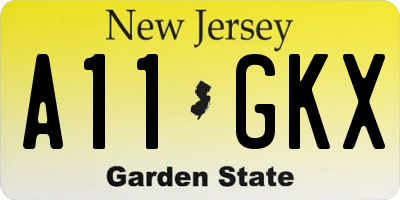 NJ license plate A11GKX