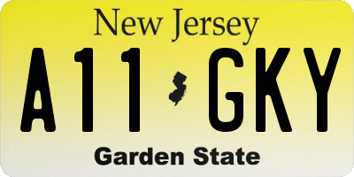 NJ license plate A11GKY