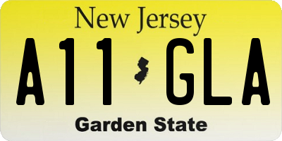 NJ license plate A11GLA