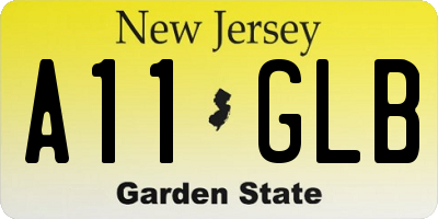 NJ license plate A11GLB