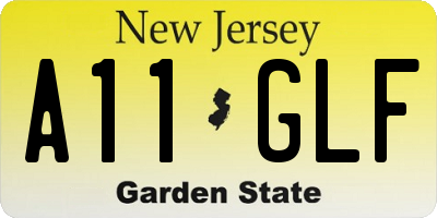 NJ license plate A11GLF