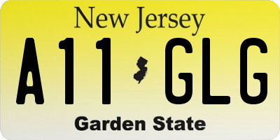 NJ license plate A11GLG