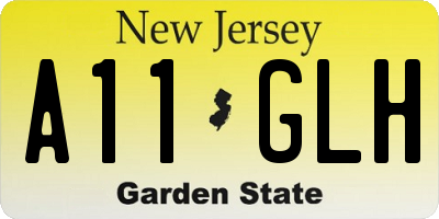 NJ license plate A11GLH