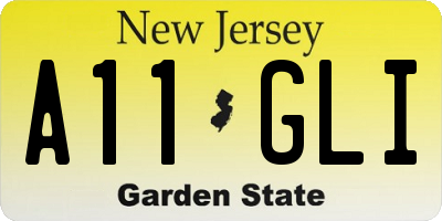 NJ license plate A11GLI