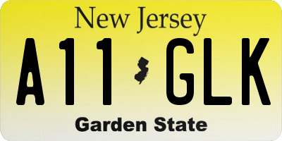 NJ license plate A11GLK