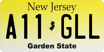 NJ license plate A11GLL