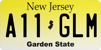 NJ license plate A11GLM
