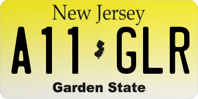 NJ license plate A11GLR