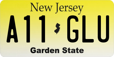 NJ license plate A11GLU