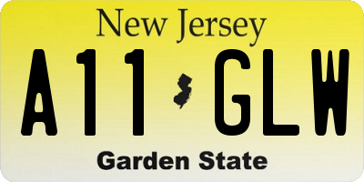 NJ license plate A11GLW