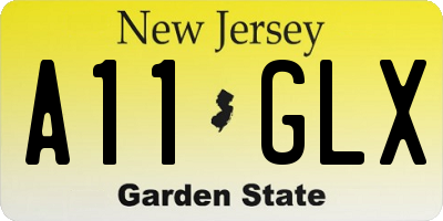 NJ license plate A11GLX