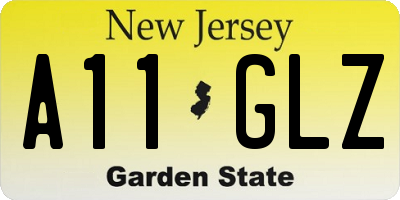 NJ license plate A11GLZ
