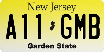 NJ license plate A11GMB