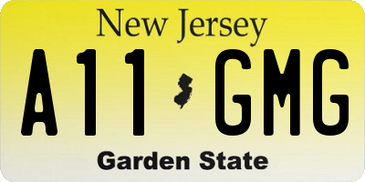 NJ license plate A11GMG