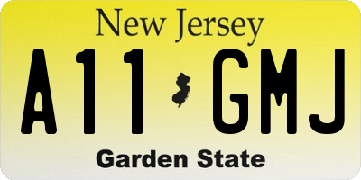 NJ license plate A11GMJ