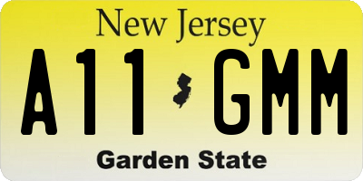 NJ license plate A11GMM