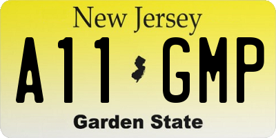 NJ license plate A11GMP