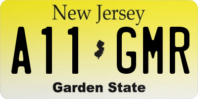 NJ license plate A11GMR