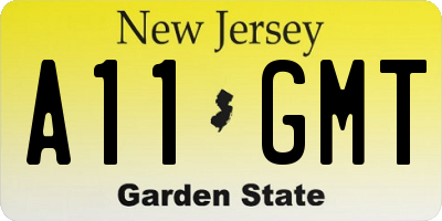 NJ license plate A11GMT