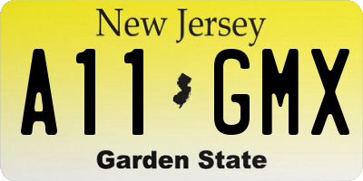 NJ license plate A11GMX